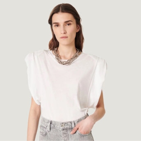 Iro HAMYS CREW NECK PADDED SHOULDER T SHIRT - size XS - Picture 1 of 4